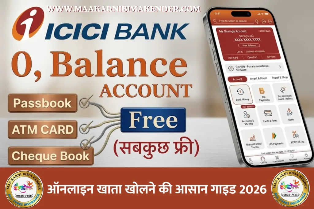 ICICI zero balance account opening online IN HINDI